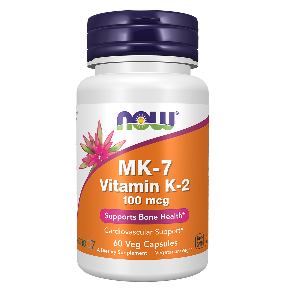 Now Foods MK-7 Vitamin K-2 100 mcg 60 veg. caps kaina