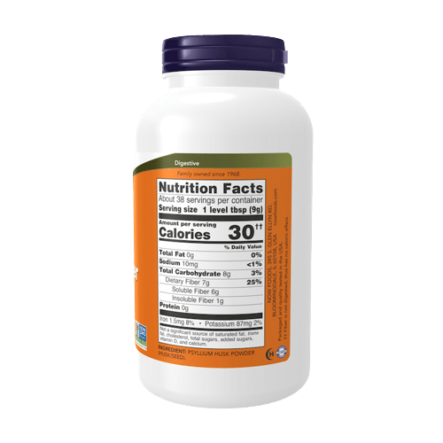 NOW Foods, Psyllium Husk Powder 340 g sudetis kaina