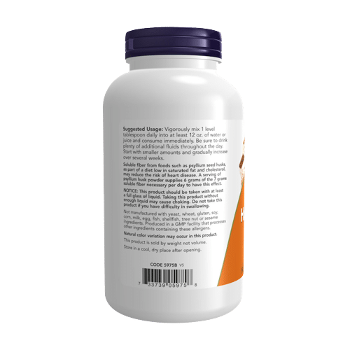 NOW Foods, Psyllium Husk Powder 340 g vartojimas kaina