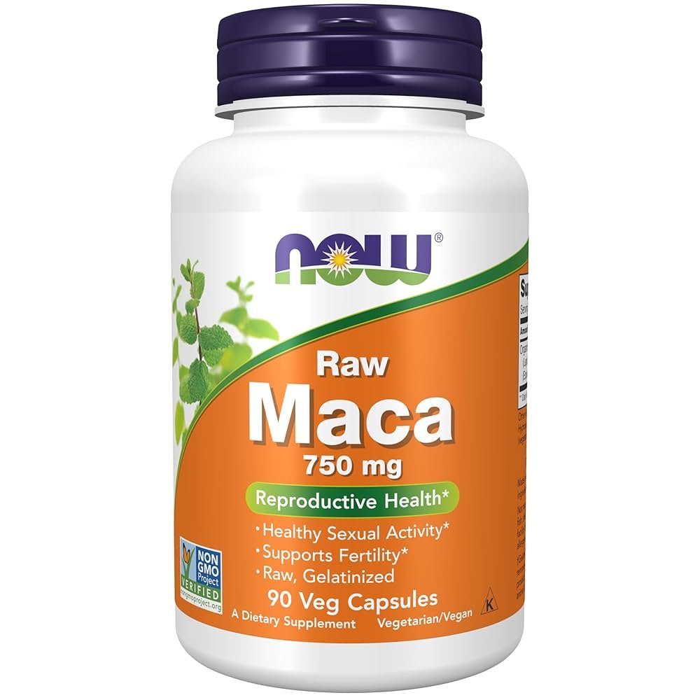 NOW Foods RAW Maca 750mg - 90 vcaps kaina