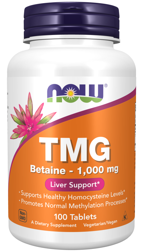 NOW Foods TMG (Trimethylglycine), 1000mg - 100 tabs kaina