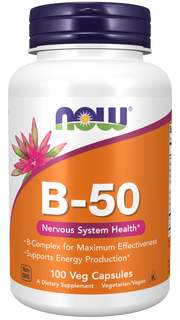 Now Foods Vitamin B-50 mg 100 Veg Capsules kaina
