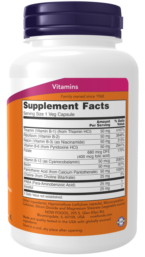 Now Foods Vitamin B-50 mg 100 Veg Capsules pigu