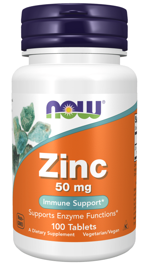 NOW Cinko Gliukonatas 50 mg 100 Tablečių