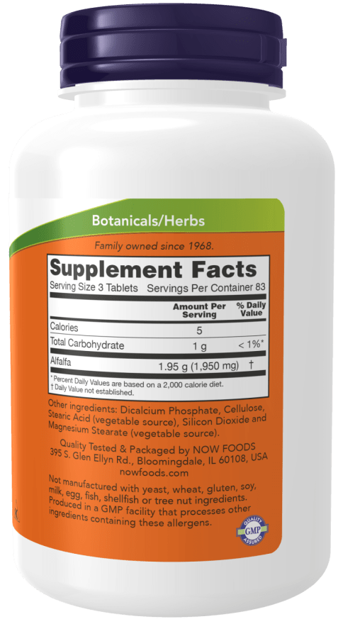 NowFoods Alfalfa 650 mg 250 tablets akcija