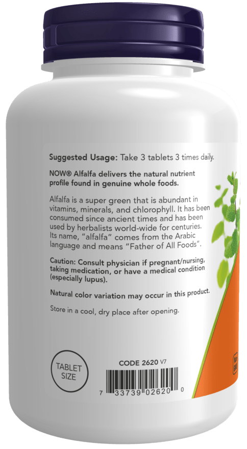 NowFoods Alfalfa 650 mg 250 tablets pigu