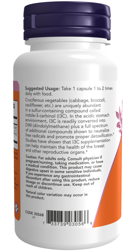 NowFoods Indole-3-Carbinol (I3C) 200 mg 60 Veg Capsules pigu