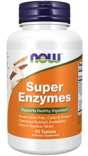 NowFoods Super Enzymes 90 Tablets kaina