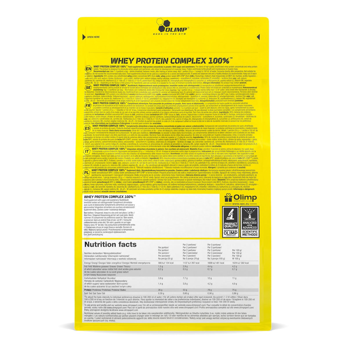Olimp Whey Protein Complex 600g akcija sudetis