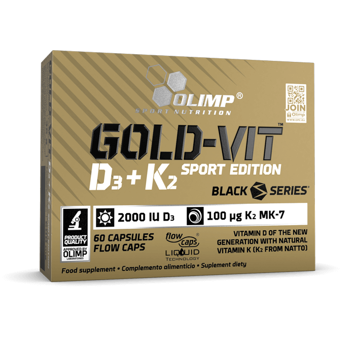 Olimp® Gold-Vit™ D3+K2 Sport Edition 60 caps. kaina
