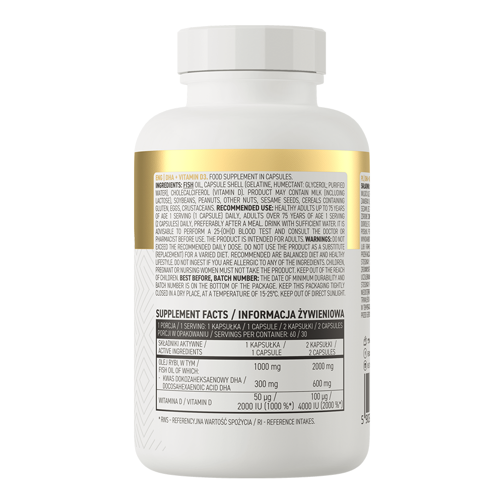 OstroVit DHA + Vitamin D3 60 capsules sudetis