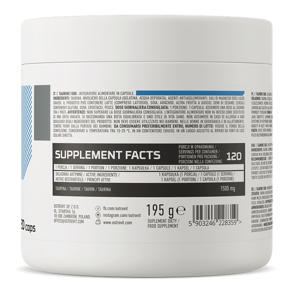 OstroVit Supreme Capsules Taurine 1500 mg 120 caps sudetis