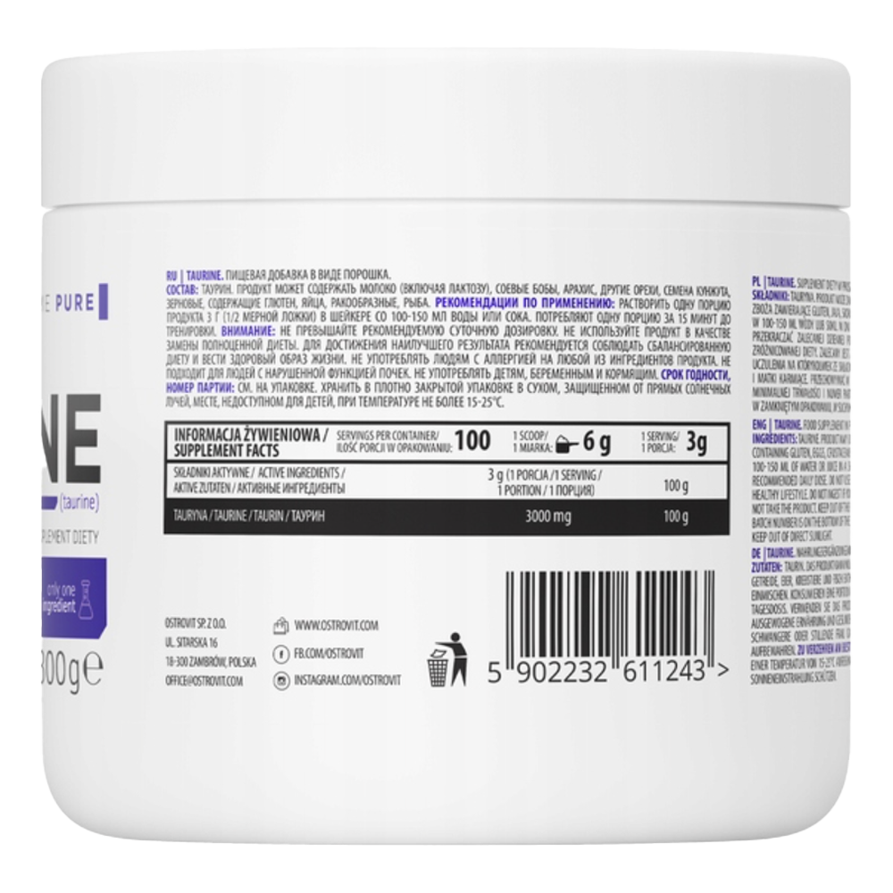OstroVit Supreme Pure Taurine 300 g natural sudetis