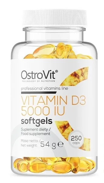 OstroVit VITAMIN D3 5000 softgels 250 caps kaina akcija pigu