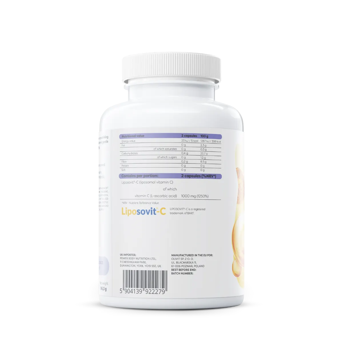 Osavi Liposominis vitaminas C – 1000 mg, 120 veganiškų kapsulių