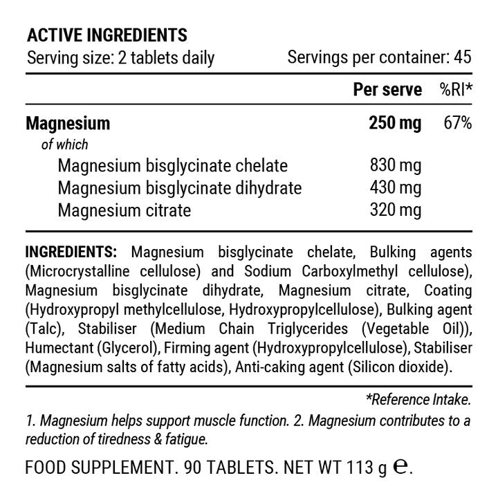 PILLAR PERFORMANCE TRIPLE MAGNESIUM 90 TABLETS sudetis
