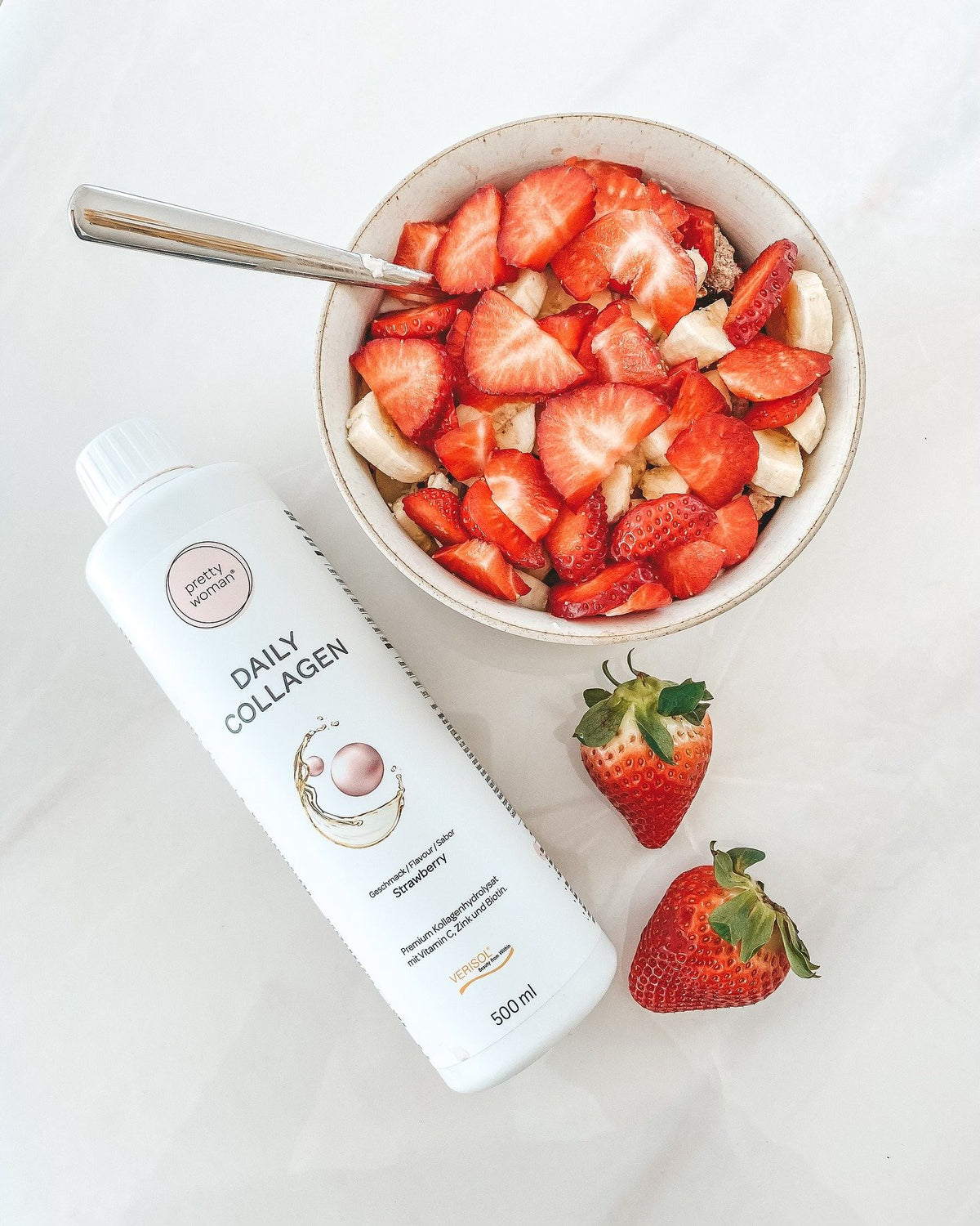 Pretty woman® Daily Collagen 500 ml- Collagen Beauty Drink with Strawberry Flavour pateikimas