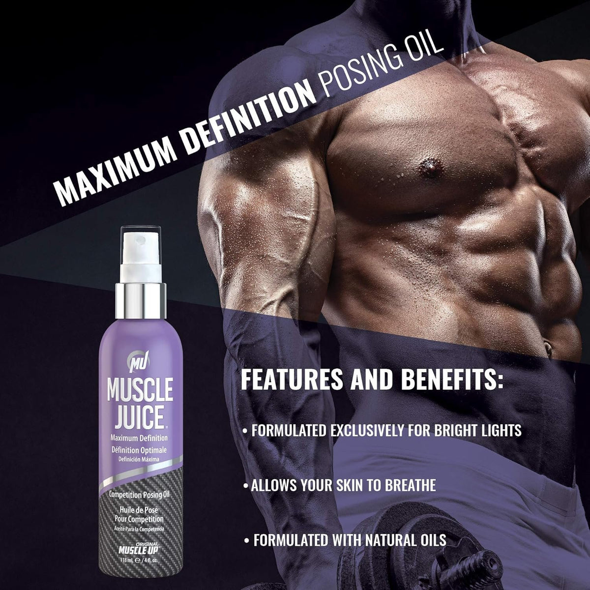 Pro Tan Muscle Juice, Competition Posing Oil Spray - 118 ml. baneris
