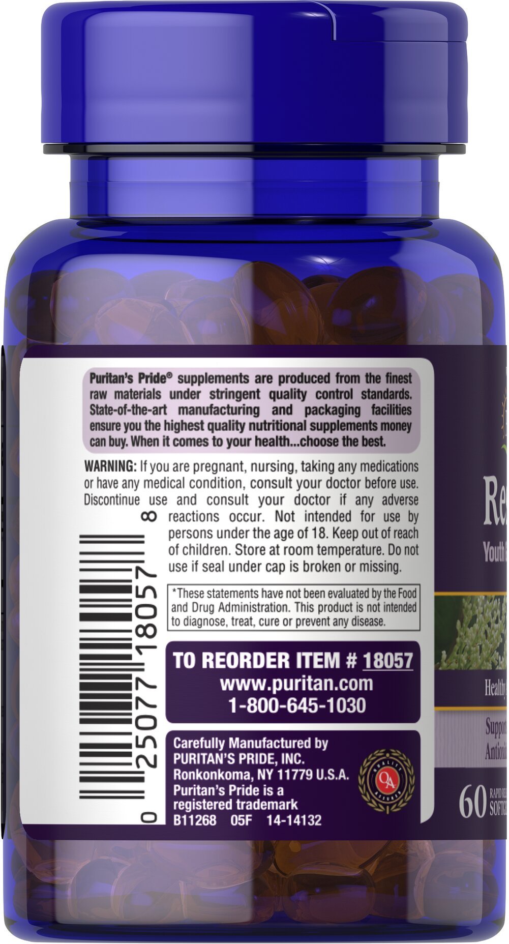 Puritan's Pride Resveratrol 100 mg 60 rapid release softgels vartojimas