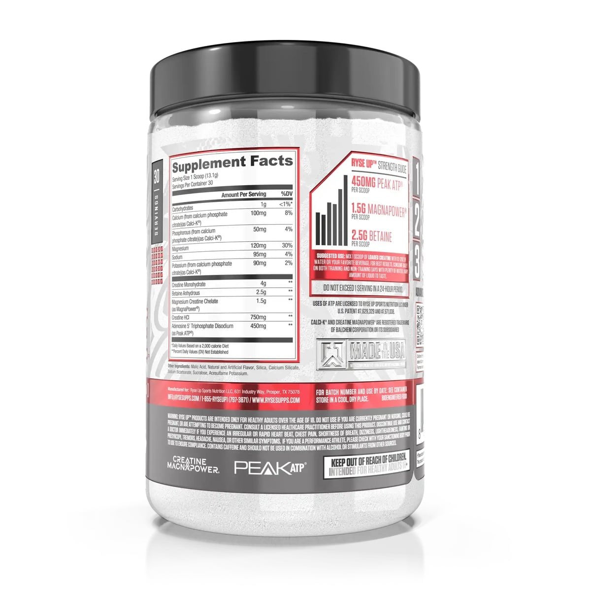 RYSE, Loaded Creatine, Electric Lemonade , 15.3 oz (435 g) kacija sudetis