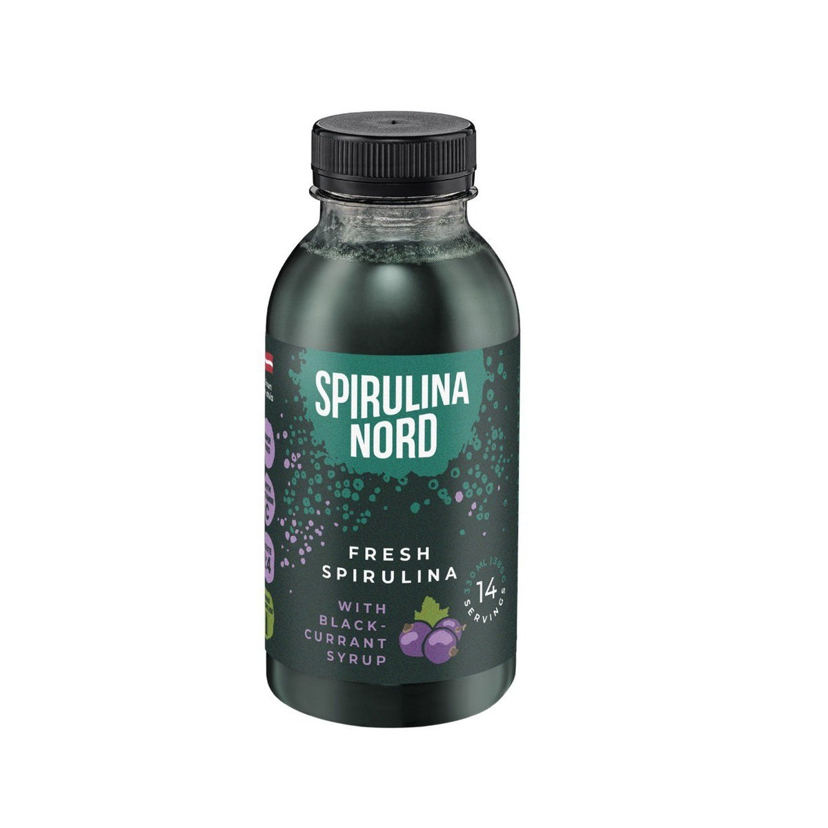 Spirulina Nord Fresh spirulina in black - currant syrup, 330ml