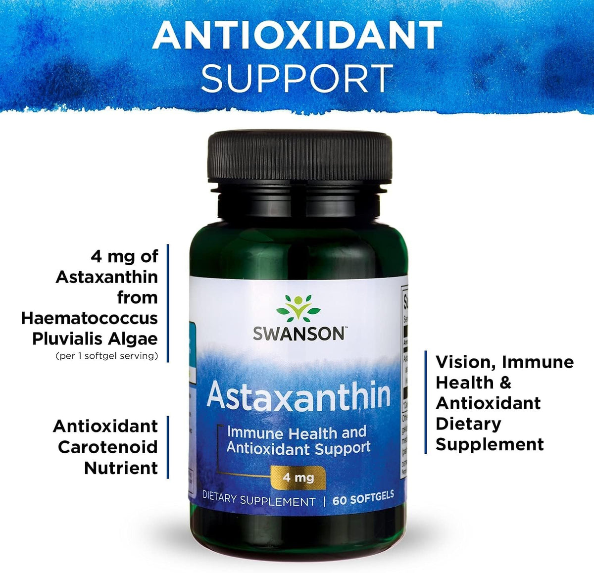 Swanson Astaxanthin 4mg 60caps akcija