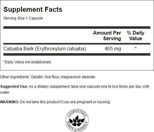 Swanson Catuaba Bark 465mg 60caps sudetis