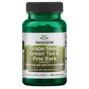 Swanson Grapeseed, Green Tea & Pine Bark 60caps kaina