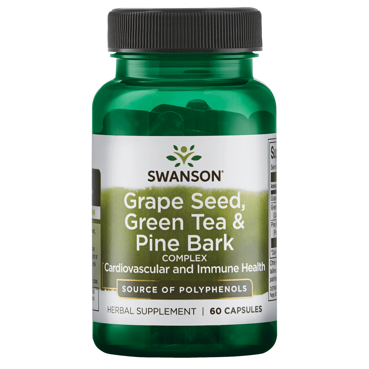 Swanson Grapeseed, Green Tea & Pine Bark 60caps kaina