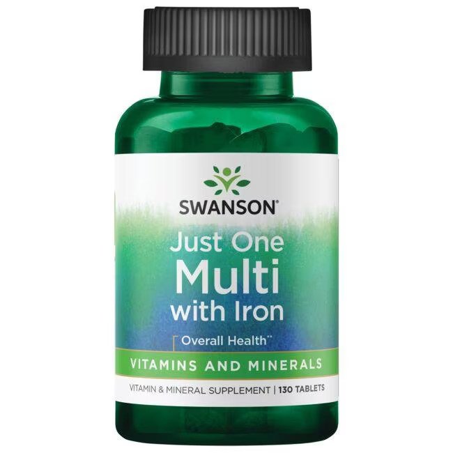 Swanson Just One Multi with Iron, 130 Tablets kaina akcija
