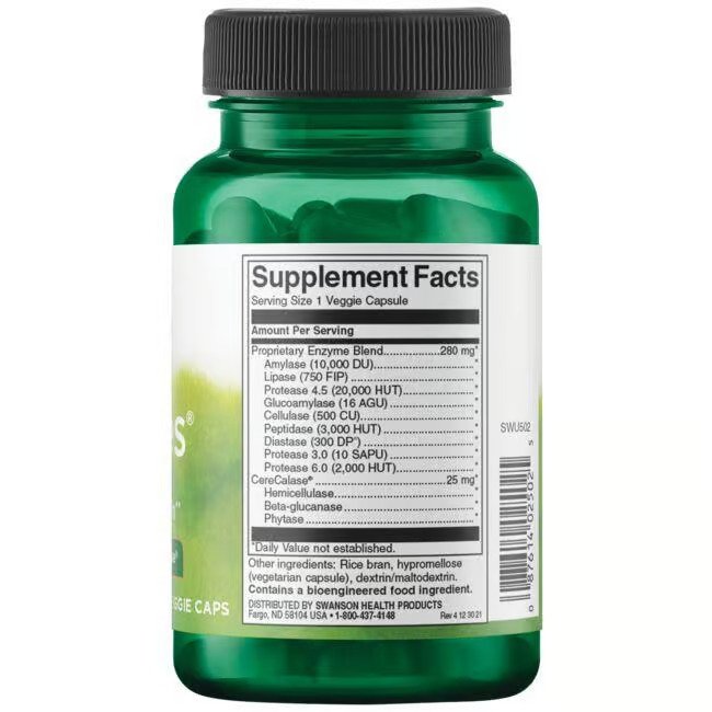 Swanson N-Zimes® su CereCalase 90 Veg Caps sudetis kaina
