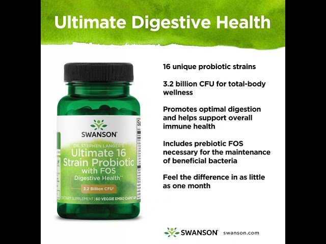 Swanson Ultimate 16 Strain Probiotic 60 caps. faktai
