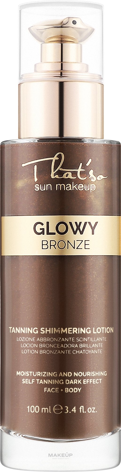 That'so sun makeup GLOWY BRONZE savaiminio įdegio emulsija, suteikianti švytėjimo DHA 5.5 kaina