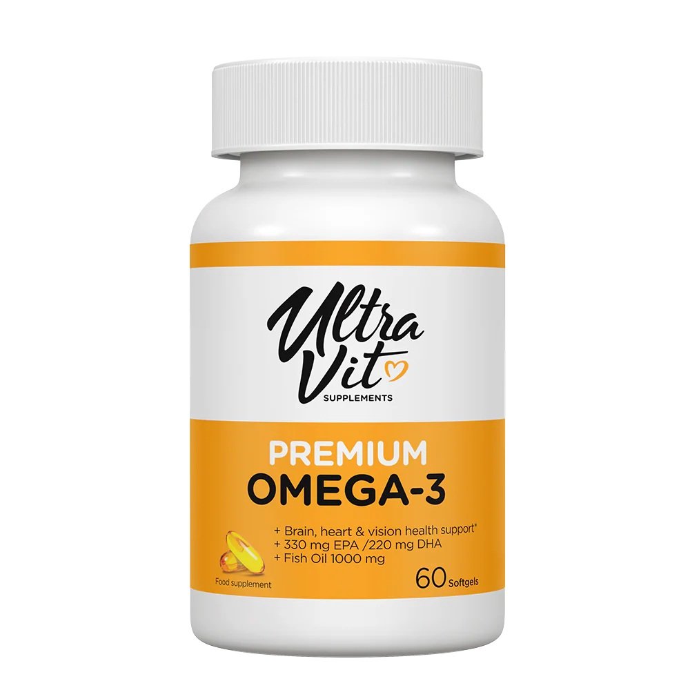 UltraVit Premium Omega-3 60 Softgels kaina