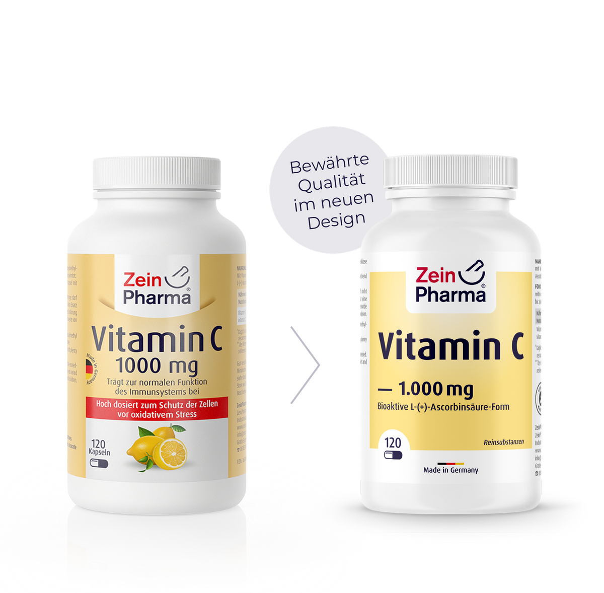Zein Pharma Vitamin C 1000 mg 120 caps naujas dizainas