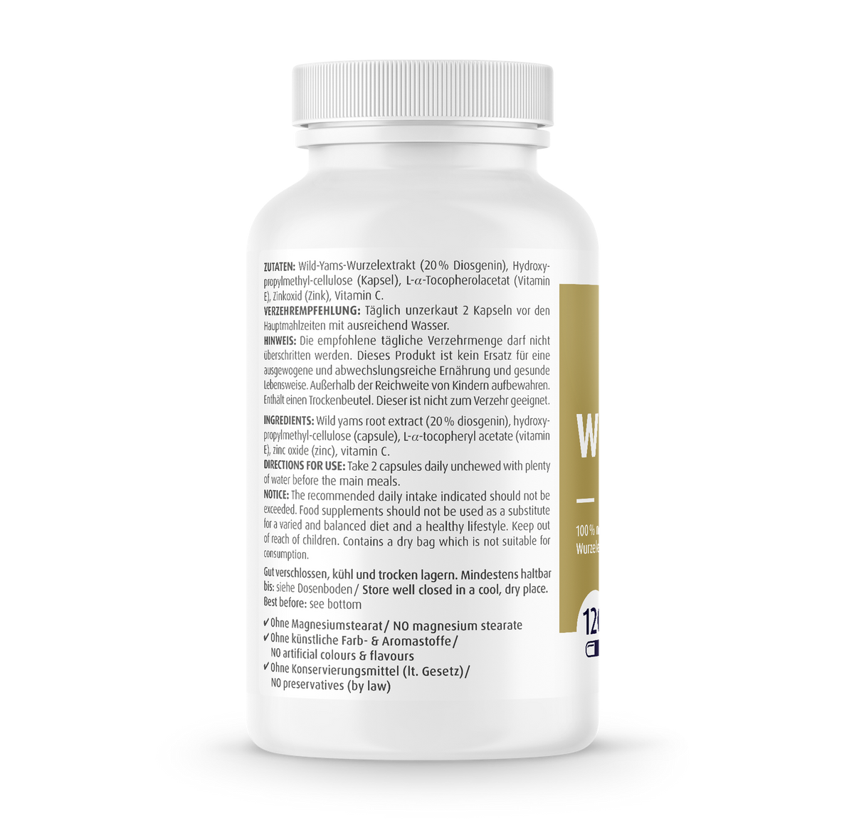 Zein Pharma Wild Yams Plus, 500mg - 120 caps vartojimas